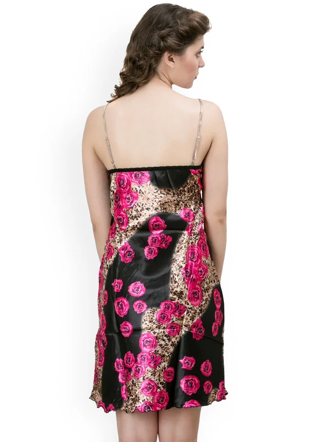 PRIZO PRIZO Printed Shoulder Straps Flared Hem Baby Doll